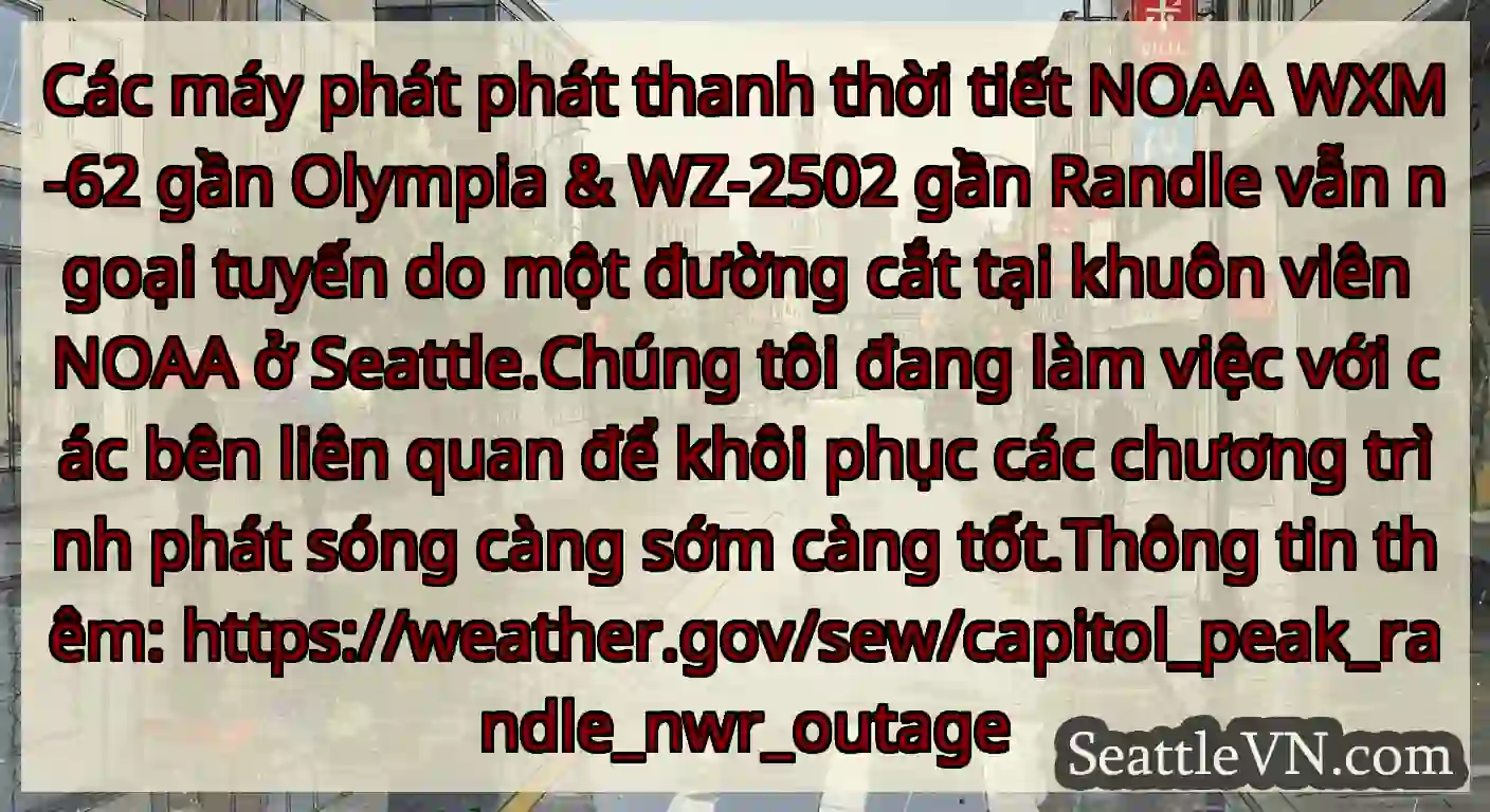 Các máy phát phát thanh thời tiết NOAA WXM-62 gần