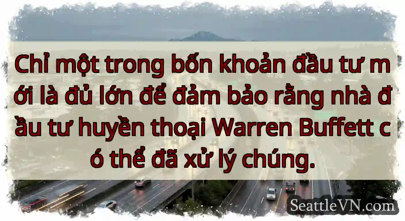 Chỉ một trong bốn khoản đầu tư mới là đủ lớn để