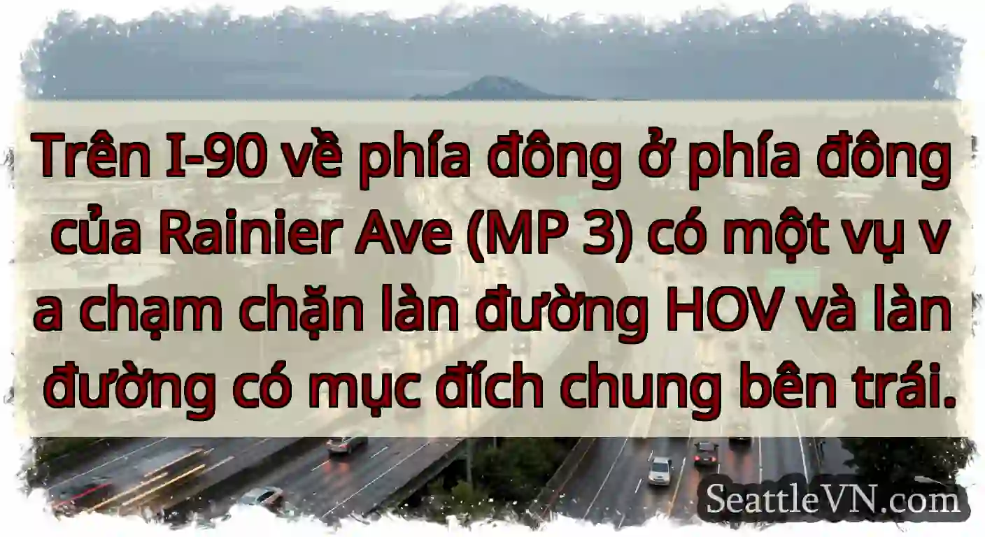 Trên I-90 về phía đông ở phía đông của Rainier