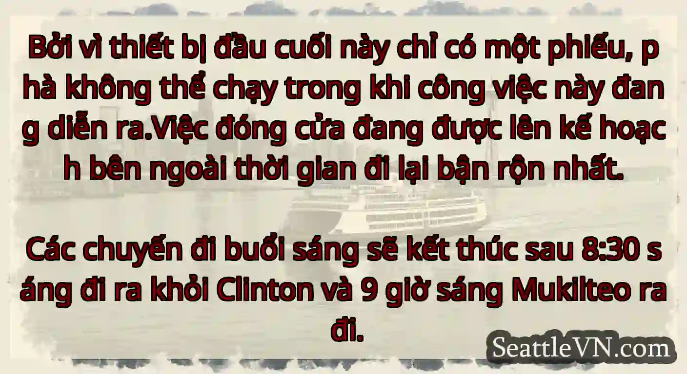 Bởi vì thiết bị đầu cuối này chỉ có một phiếu,