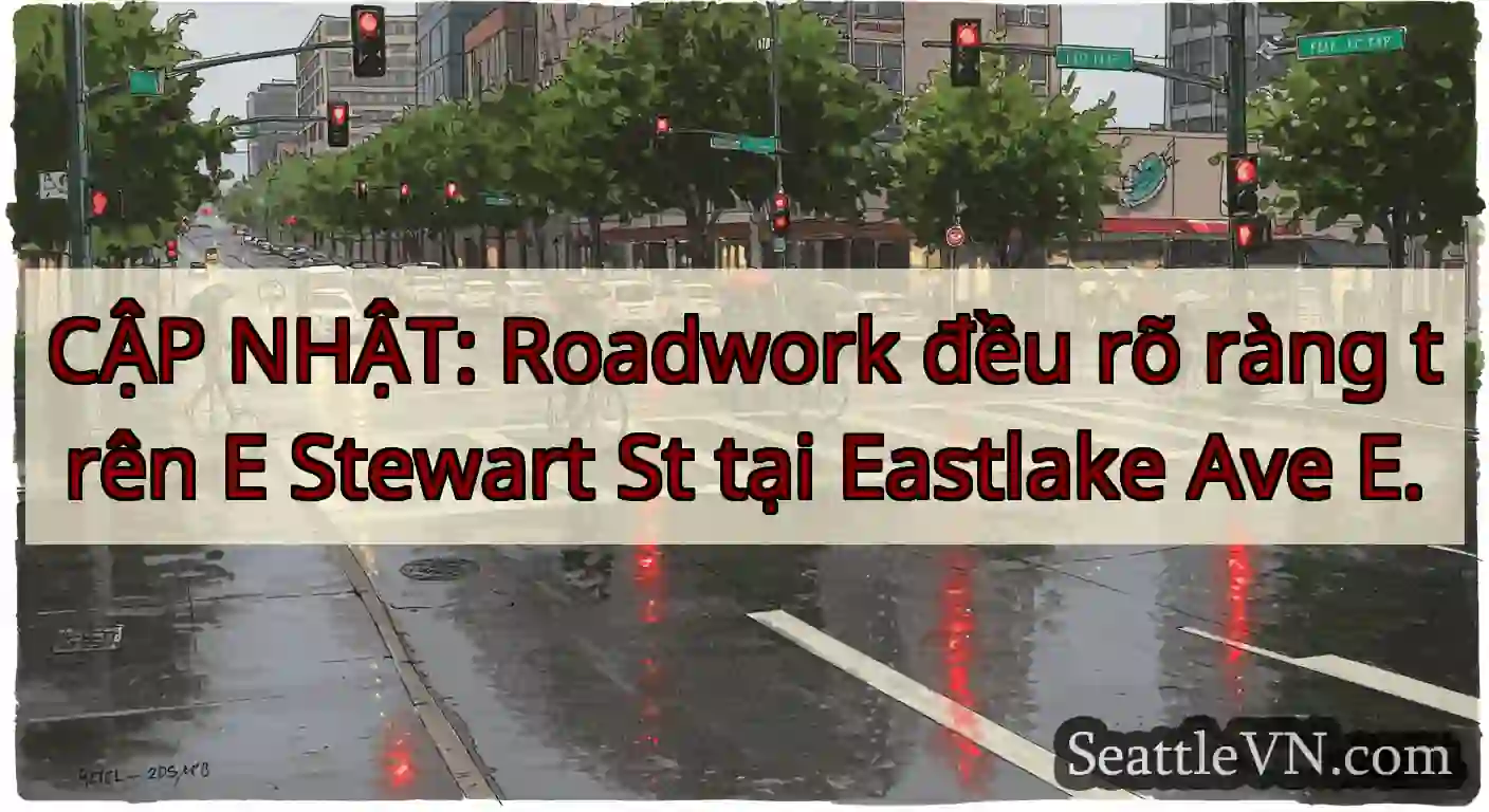 CẬP NHẬT: Roadwork đều rõ ràng trên E Stewart St
