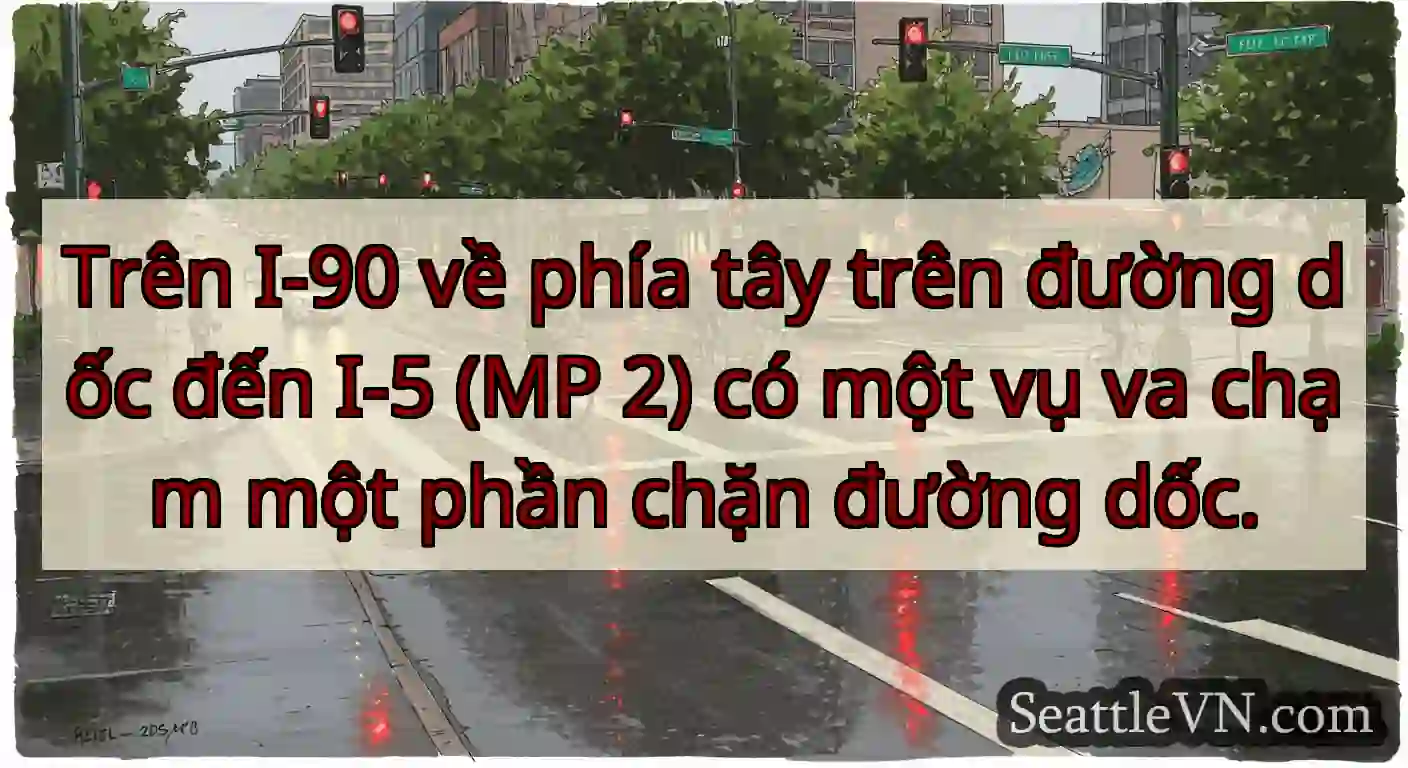 Trên I-90 về phía tây trên đường dốc đến I-5 (MP