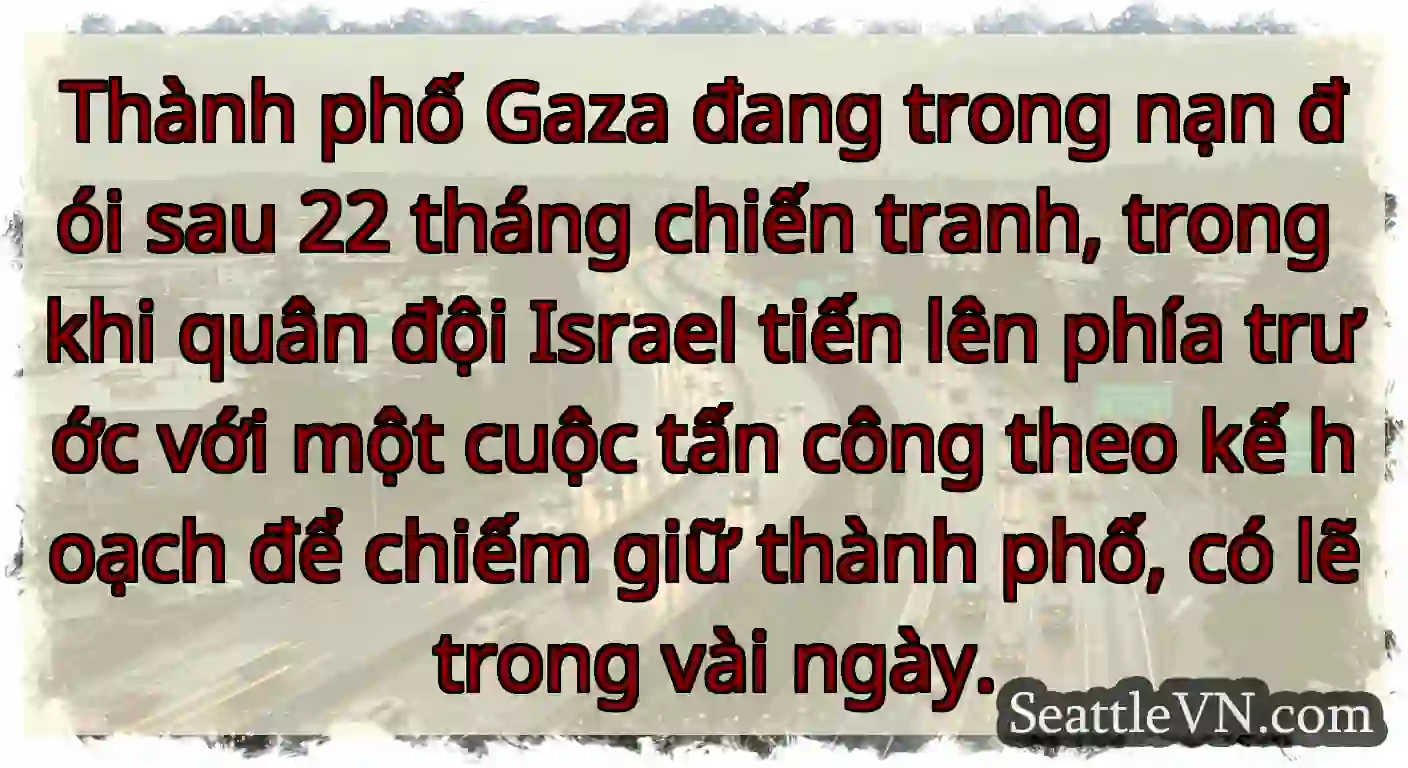 Thành phố Gaza đang trong nạn đói sau 22 tháng