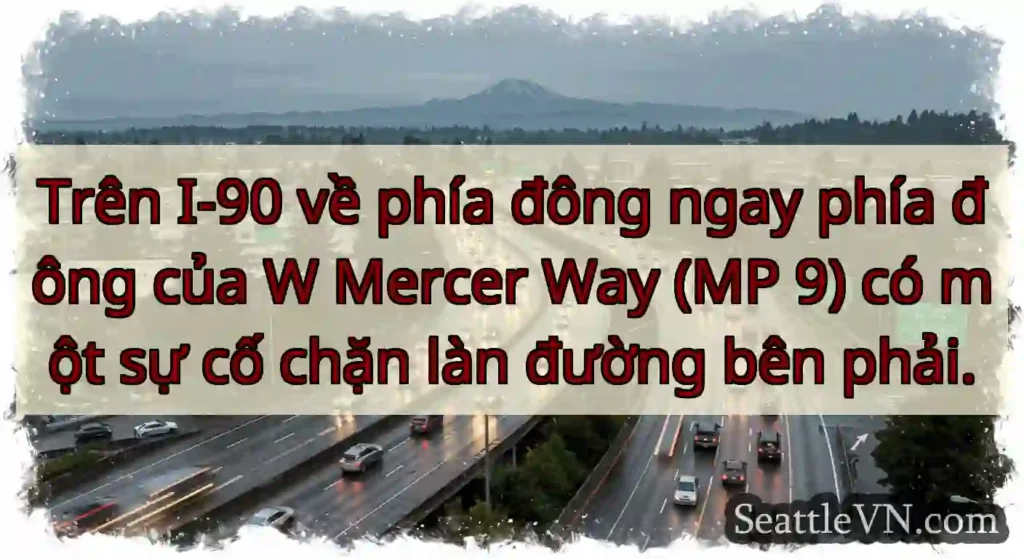 Trên I-90 về phía đông ngay phía đông của W