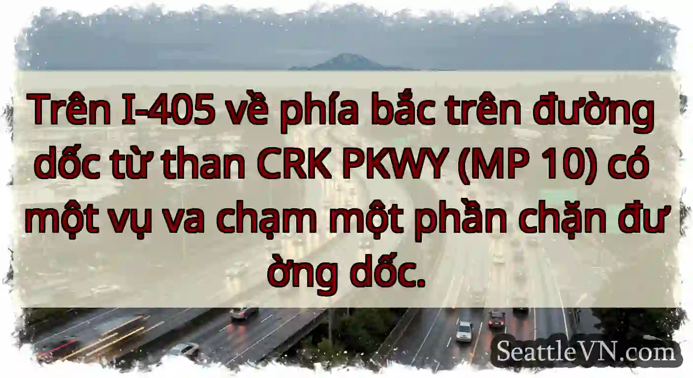 Trên I-405 về phía bắc trên đường dốc từ than CRK