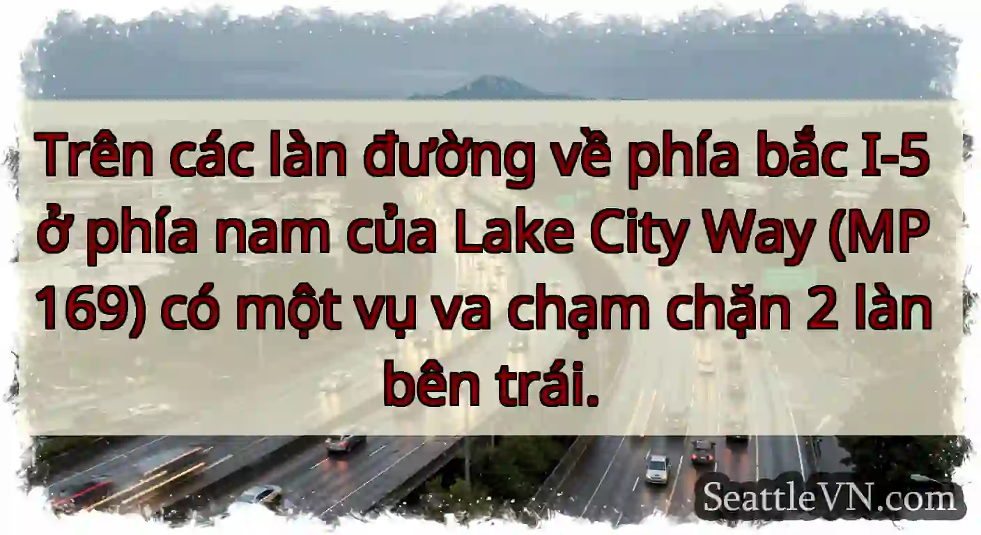 Trên các làn đường về phía bắc I-5 ở phía nam của