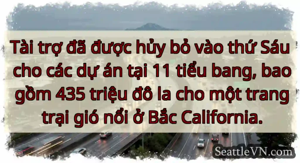 Tài trợ đã được hủy bỏ vào thứ Sáu cho các dự án