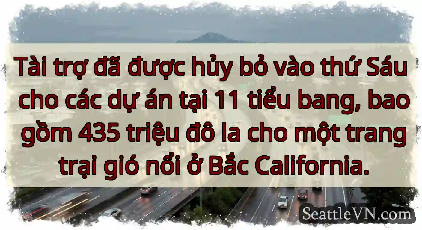 Tài trợ đã được hủy bỏ vào thứ Sáu cho các dự án