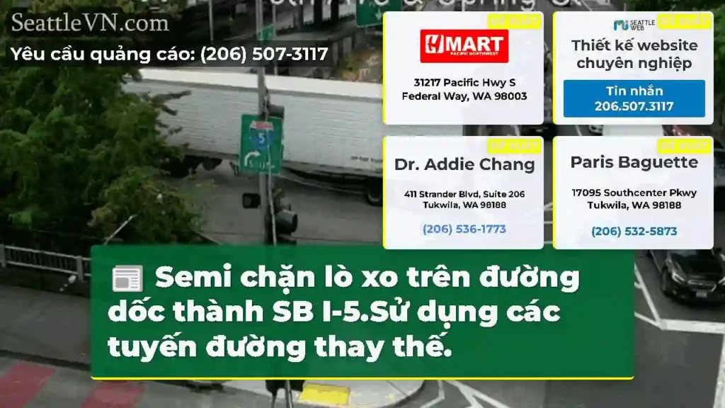 Semi chặn lò xo trên đường dốc thành SB I-5.Sử