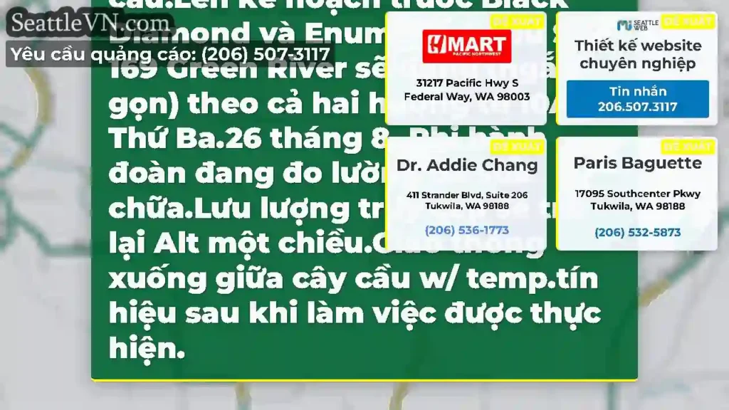 Nhắc nhở: Cầu SR 169 Green/Kummer giữa Black