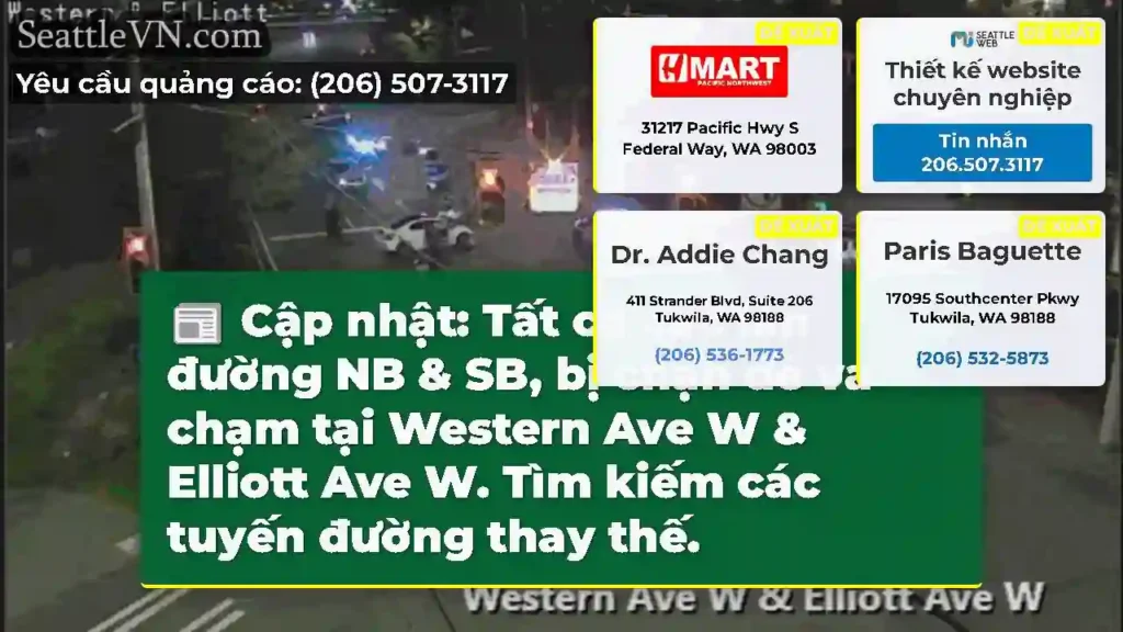 Cập nhật: Tất cả các làn đường NB & SB, bị chặn