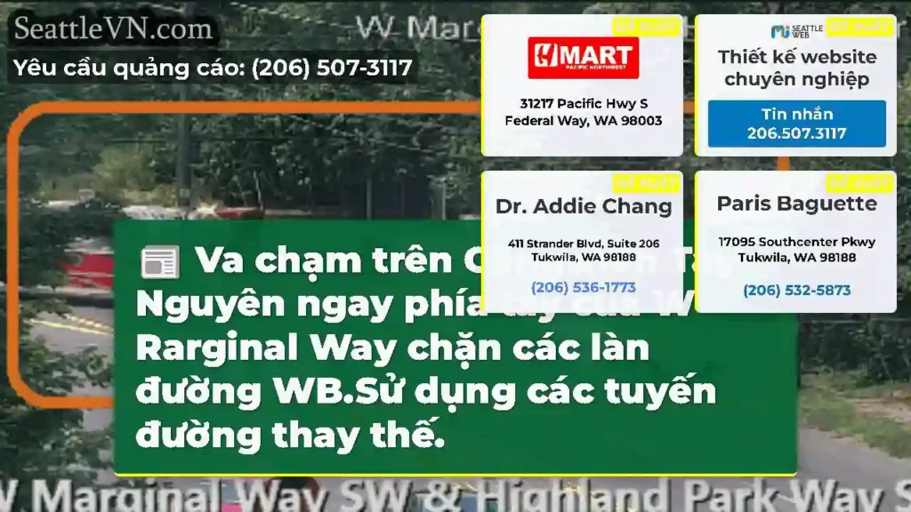 Va chạm trên Công viên Tây Nguyên ngay phía tây