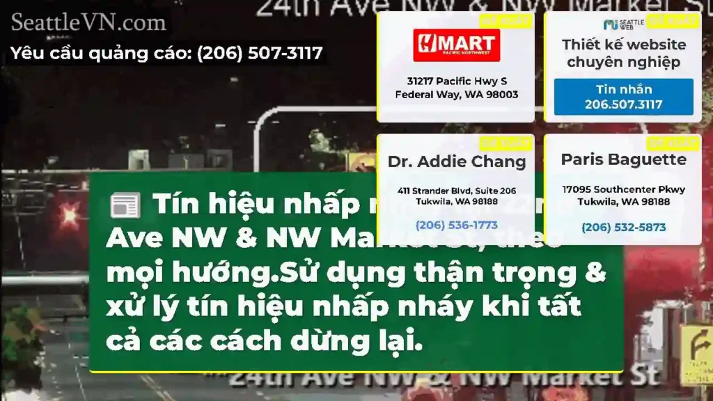 Tín hiệu nhấp nháy tại 22nd Ave NW & NW Market