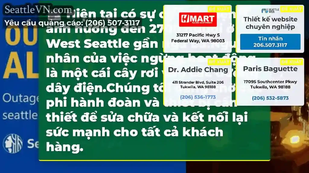 Hiện tại có sự cố mất điện ảnh hưởng đến 2700