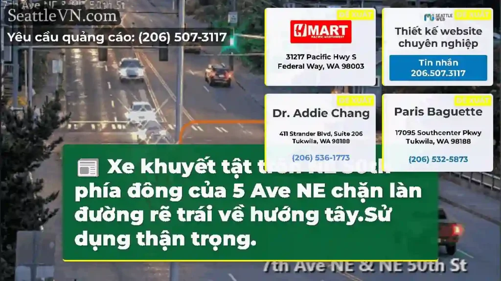 Xe khuyết tật trên NE 50th phía đông của 5 Ave NE