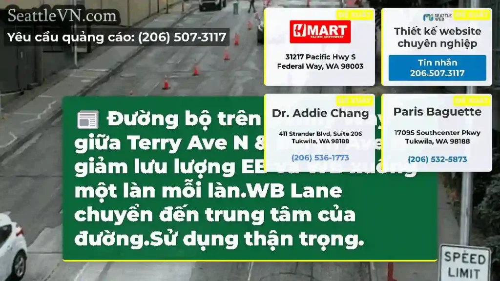Đường bộ trên Denny Way giữa Terry Ave N & Boren