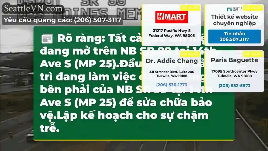 Rõ ràng: Tất cả các làn hiện đang mở trên NB SR