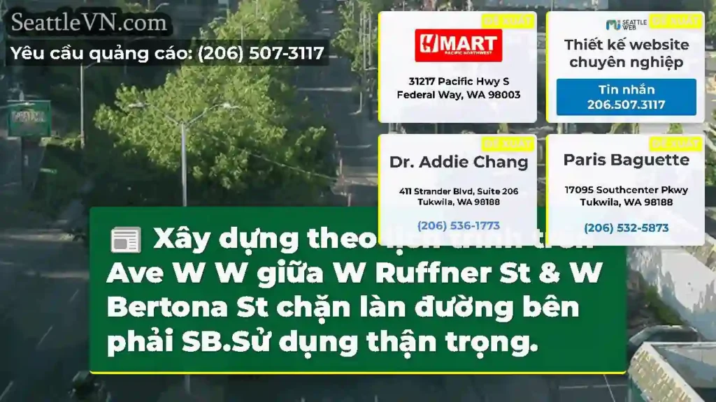 Xây dựng theo lịch trình trên Ave W W giữa W