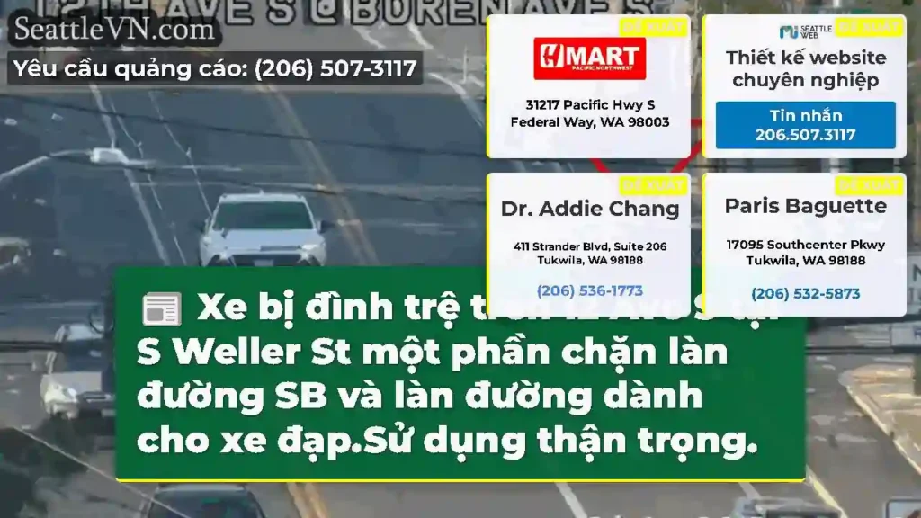 Xe bị đình trệ trên 12 Ave S tại S Weller St một