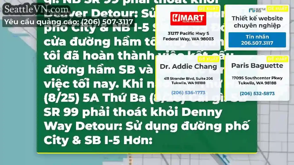 NB SR 99 Đóng cửa đường hầm tối nay