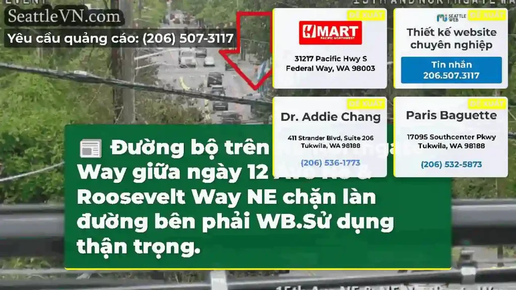 Đường bộ trên NE Northgate Way giữa ngày 12 Ave