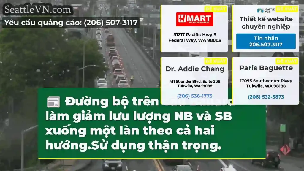 Đường bộ trên cầu Ballard làm giảm lưu lượng NB
