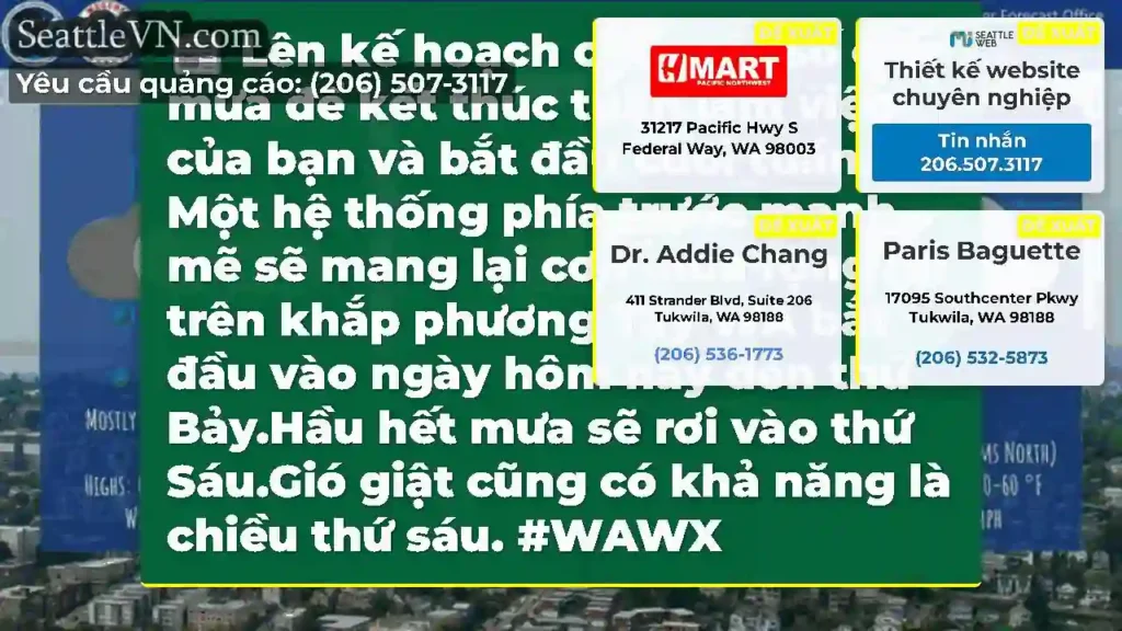 Lên kế hoạch cho một số cơn mưa để kết thúc tuần