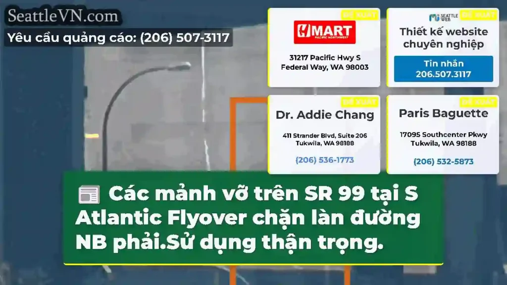 Các mảnh vỡ trên SR 99 tại S Atlantic Flyover