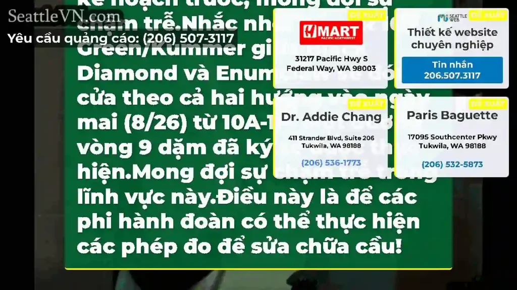 Xảy ra hôm nay: Cầu SR 169 Green/Kummer giữa