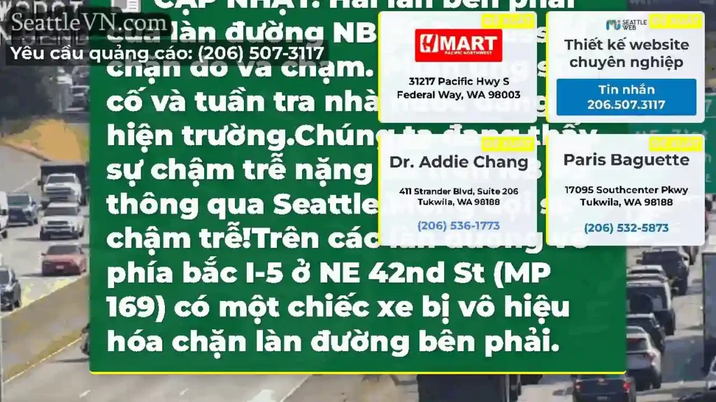 CẬP NHẬT: Hai làn bên phải của làn đường NB I-5