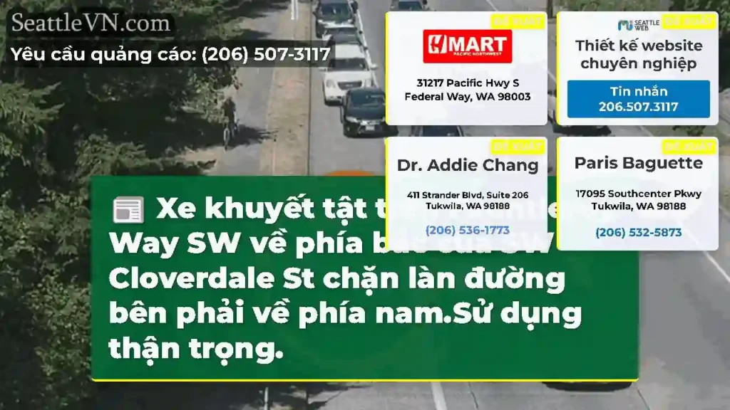 Xe khuyết tật trên Fauntleroy Way SW về phía bắc