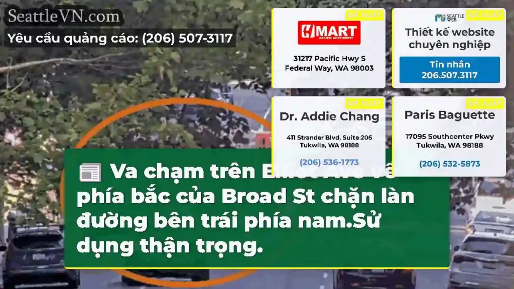 Va chạm trên Elliot Ave về phía bắc của Broad St