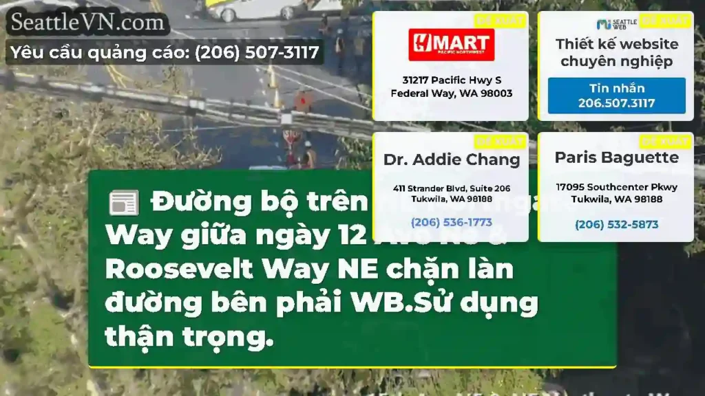 Đường bộ trên NE Northgate Way giữa ngày 12 Ave