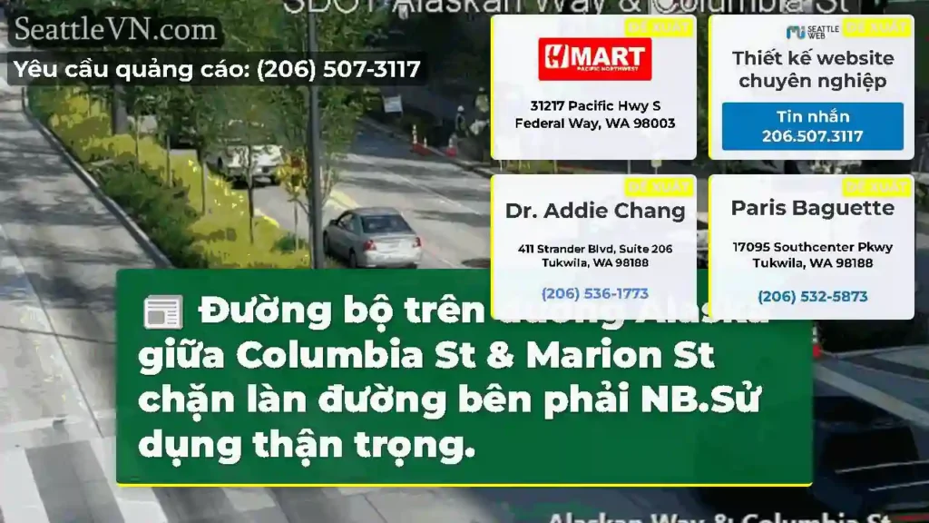 Đường bộ trên đường Alaska giữa Columbia St &