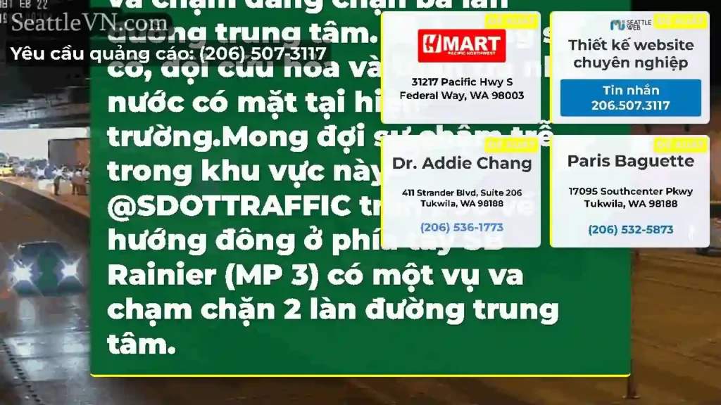 CẬP NHẬT: Trên EB I-90 ở phía tây SB Rainier (MP