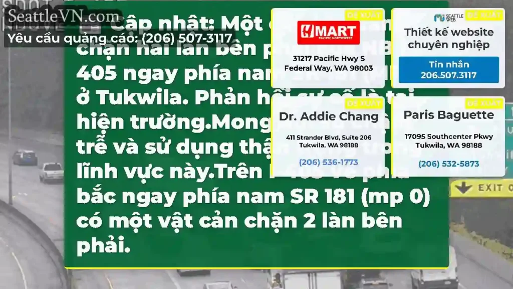 Cập nhật: Một cây lớn đang chặn hai làn bên phải