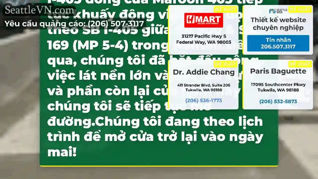 Một làn đường về phía nam I-405 giữa SR 900/N