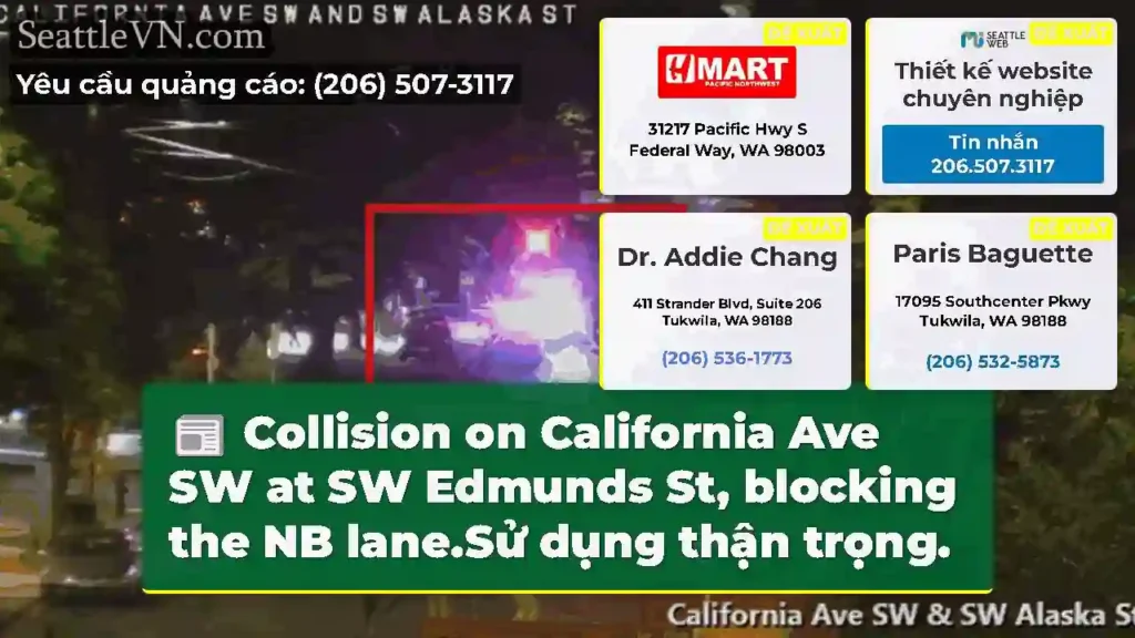 Collision on California Ave SW at SW Edmunds St,