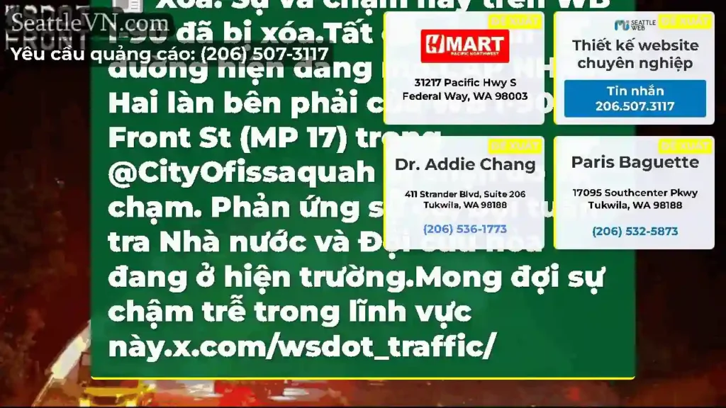 Xóa: Sự va chạm này trên WB I-90 đã bị xóa.Tất cả
