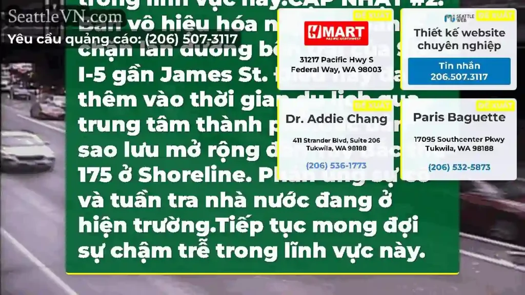 Xóa: Vụ va chạm này trên SB I-5 gần James St đã