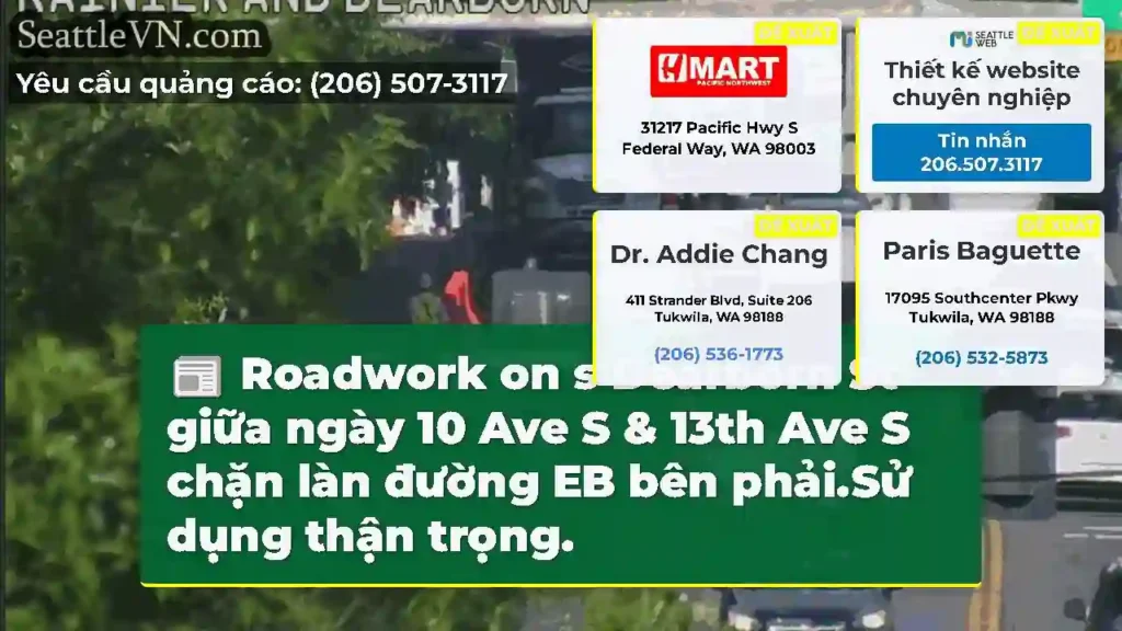 Roadwork on s Dearborn St giữa ngày 10 Ave S &
