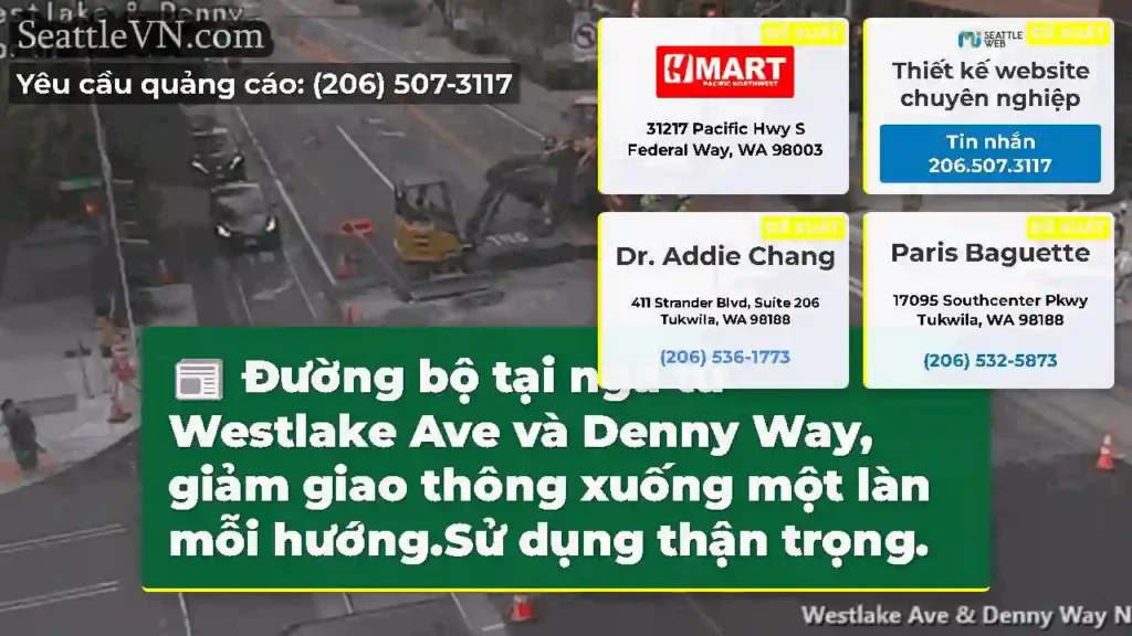 Đường bộ tại ngã tư Westlake Ave và Denny Way,