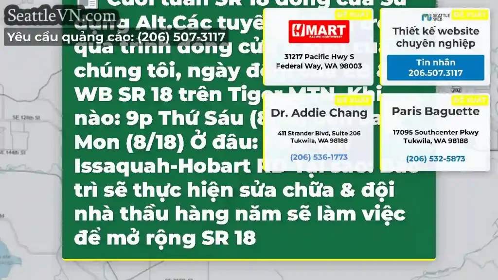 Cuối tuần SR 18 đóng cửa