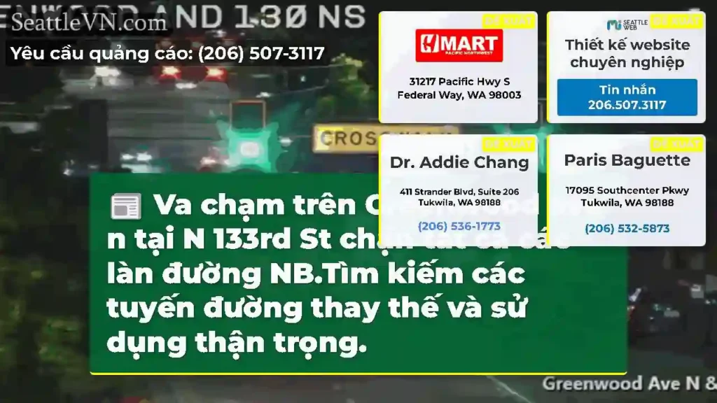 Va chạm trên Greenwood ave n tại N 133rd St chặn