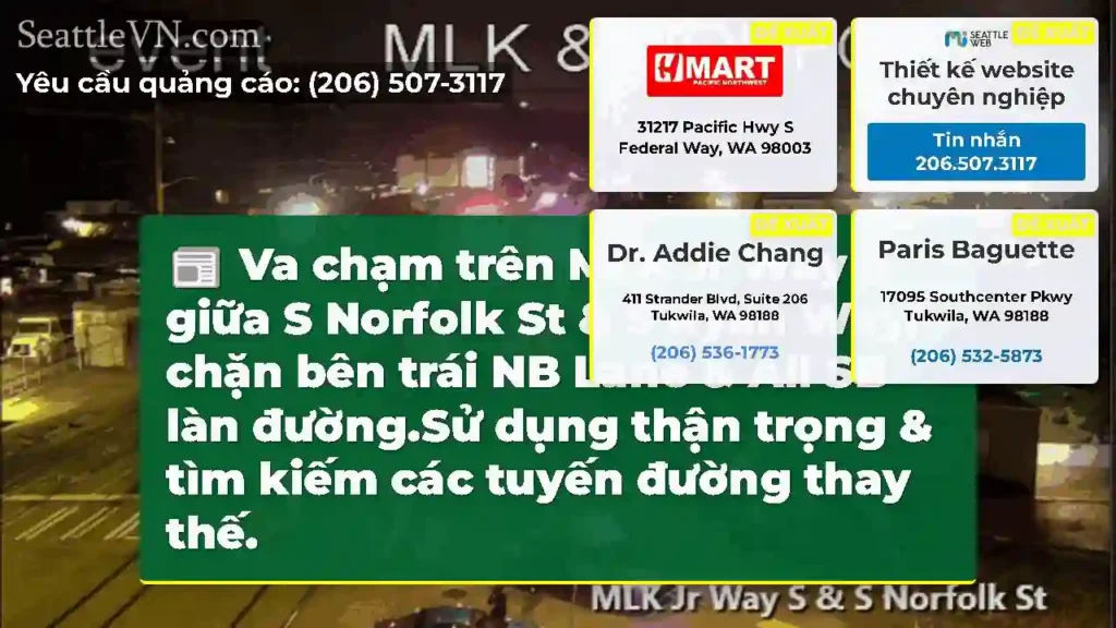 Va chạm trên MLK Jr Way S giữa S Norfolk St & S