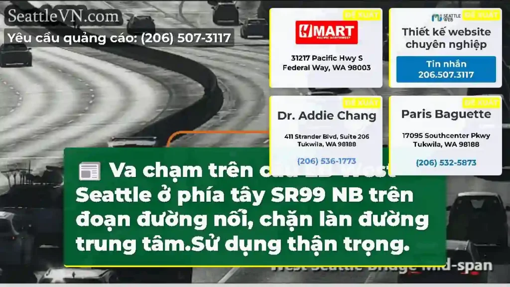 Va chạm trên cầu EB West Seattle ở phía tây SR99