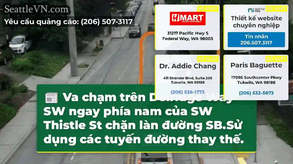 Va chạm trên Delridge Way SW ngay phía nam của SW