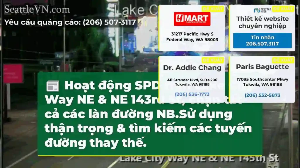 Hoạt động SPD trên Lake City Way NE & NE 143rd