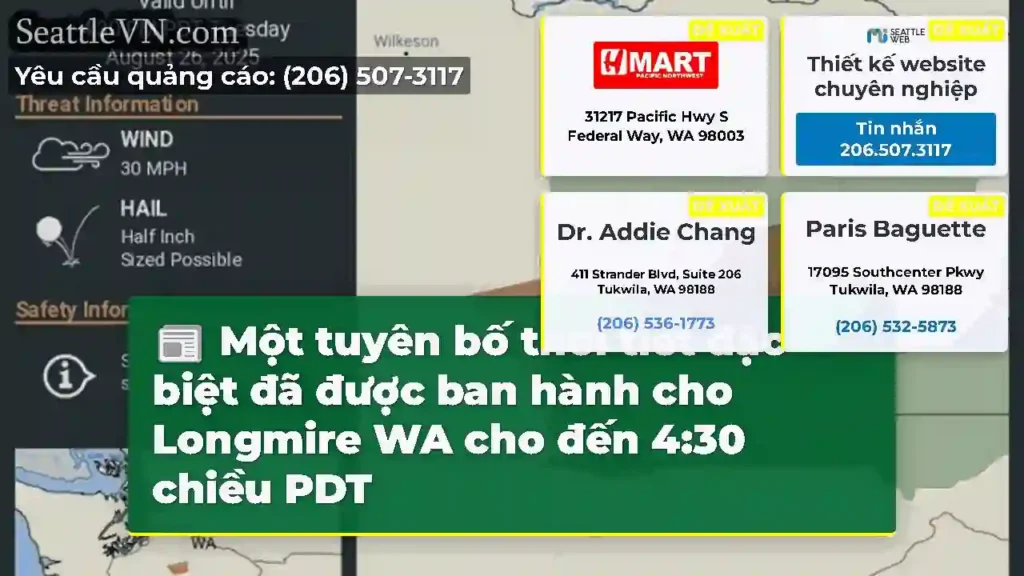 Một tuyên bố thời tiết đặc biệt đã được ban hành