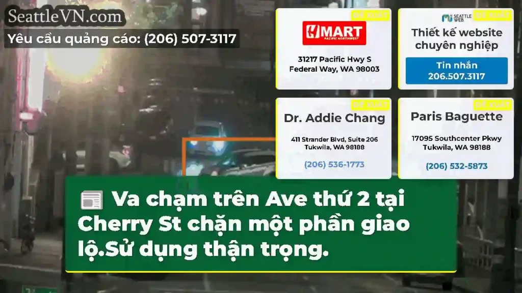Va chạm trên Ave thứ 2 tại Cherry St chặn một